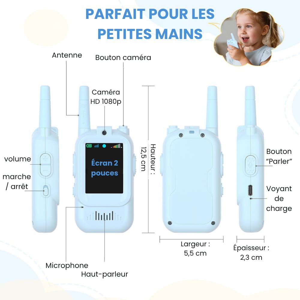 Talkie-Walkie Vidéo Vision — pour les enfants de 3 à 12 ans