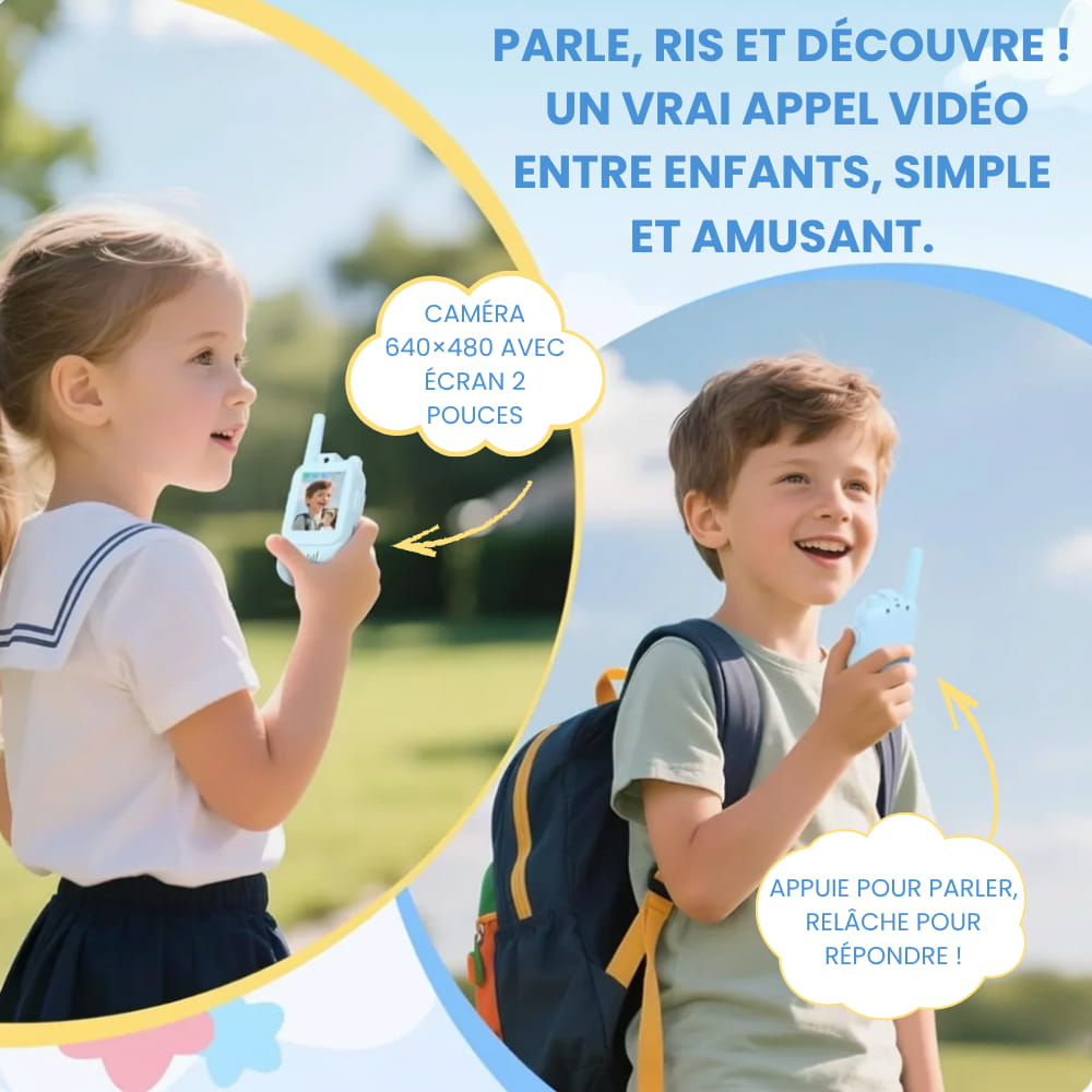 Talkie-Walkie Vidéo Vision — pour les enfants de 3 à 12 ans