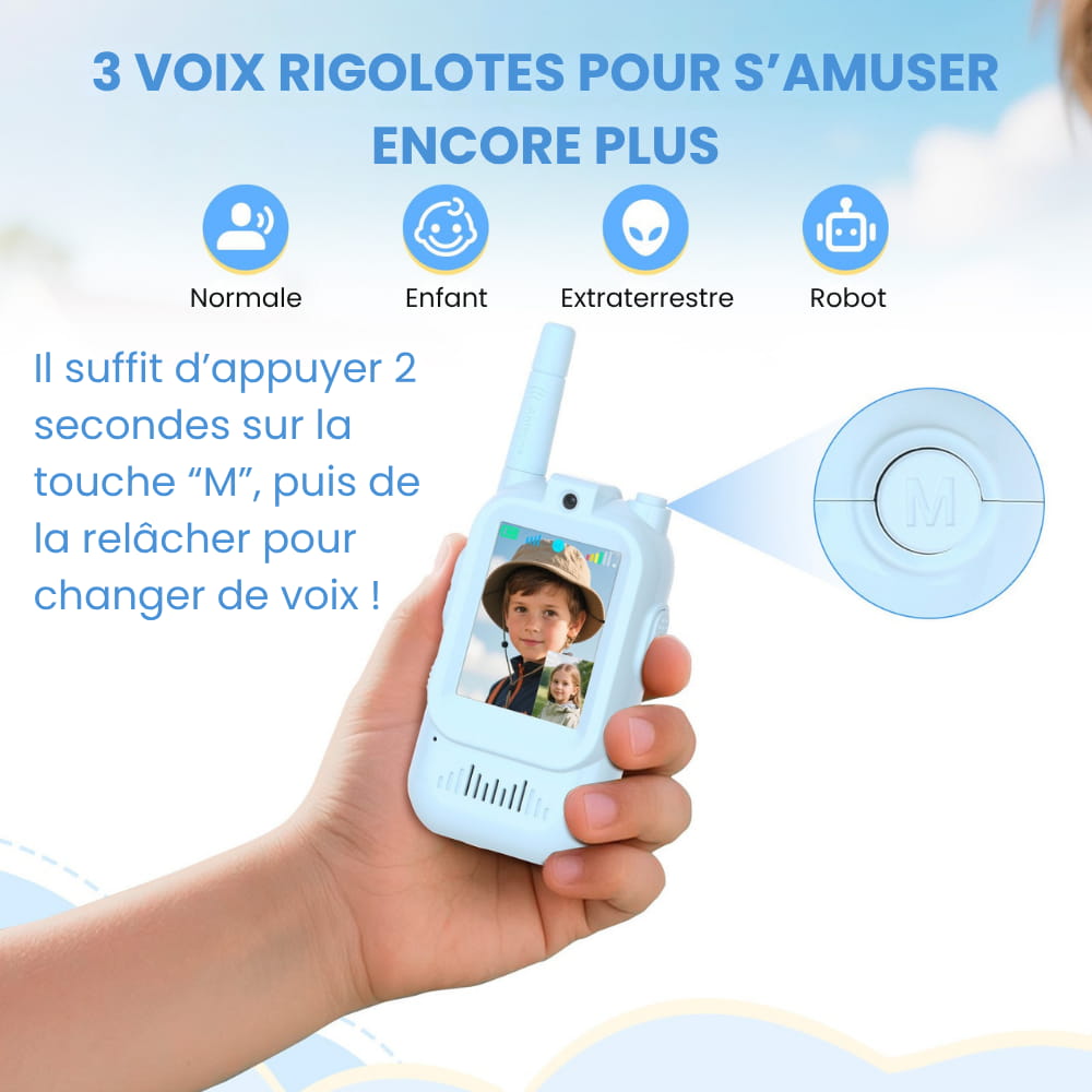 Talkie-Walkie Vidéo Vision — pour les enfants de 3 à 12 ans