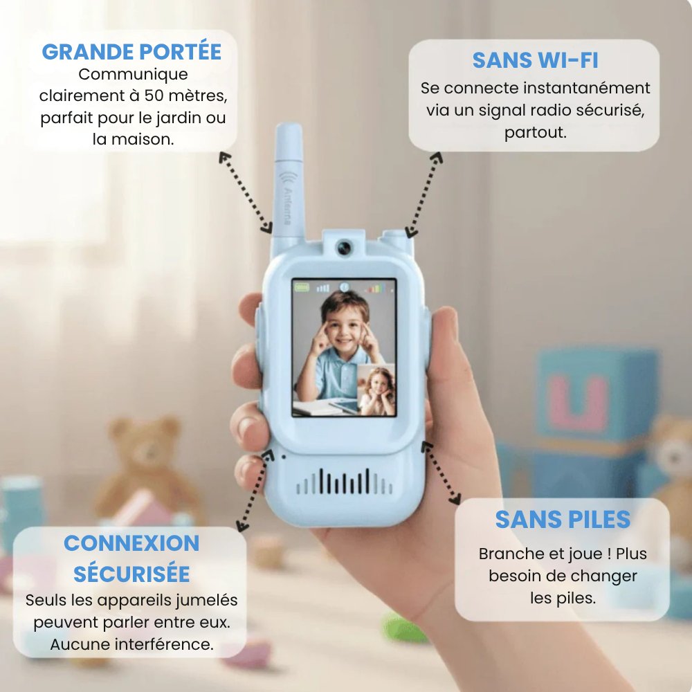 Talkie-Walkie Vidéo Vision — pour les enfants de 3 à 12 ans